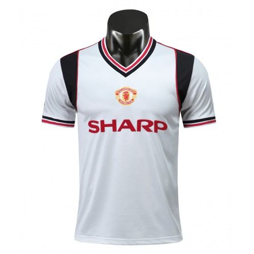Manchester United Fodboldtrøjer Retro Udebanesæt 1985 Kort ærmer Manchester United Fodboldtrøjer Retro Udebanesæt 1985 Kort ærmer